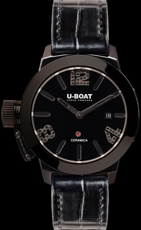 U-BOAT CLASSICO 42 CERAMIC BLACK DIAMONDS 7124 Replica Watch